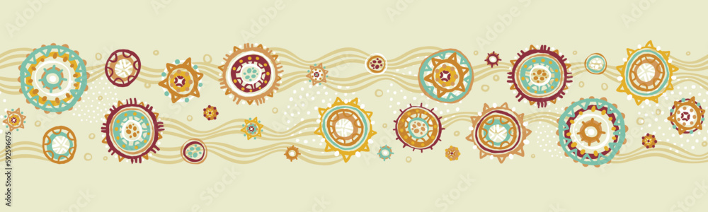 Fototapeta premium Hand drawn abstract seamless pattern, ethnic background, african style - great for textiles, banners, wallpapers, wrapping - vector design