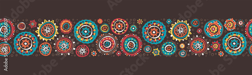 Hand drawn abstract seamless pattern, ethnic background, african style - great for textiles, banners, wallpapers, wrapping - vector design
