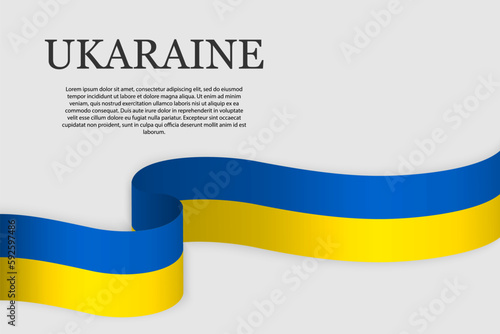 Ribbon flag of Ukraine