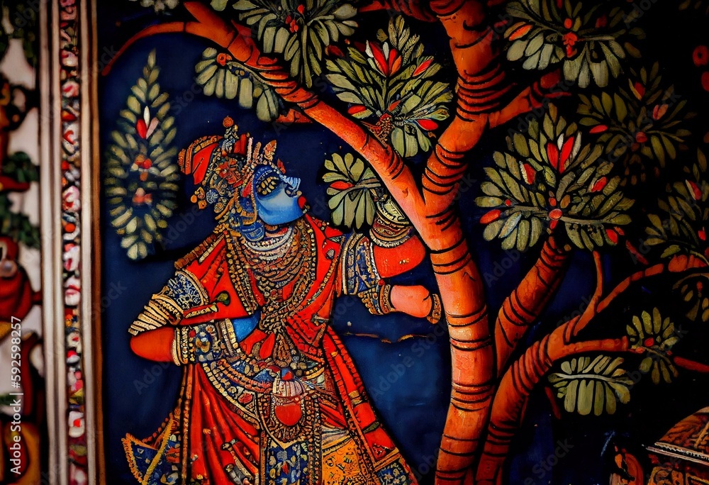 Indian Traditional Rajasthani miniature painting Jaipur, Rajasthan