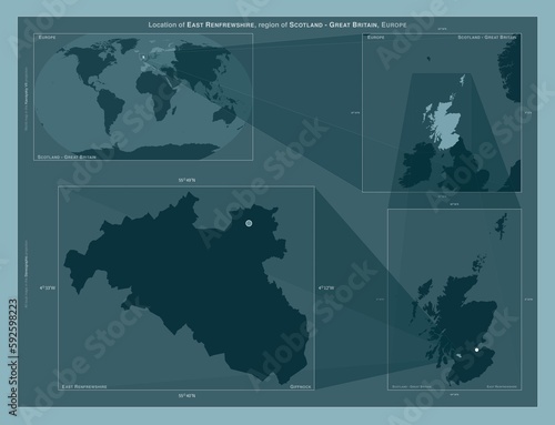 East Renfrewshire, Scotland - Great Britain. Described location diagram photo