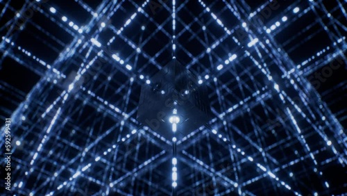 Blockchain Visualization - Abstract Cubes Network