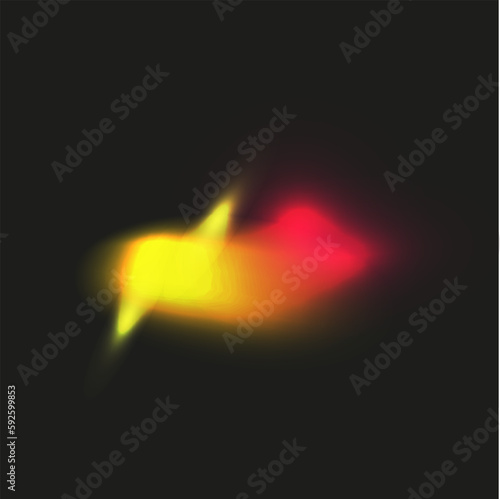 Orange, yellow and red crystal light leak. Effect of light refraction	