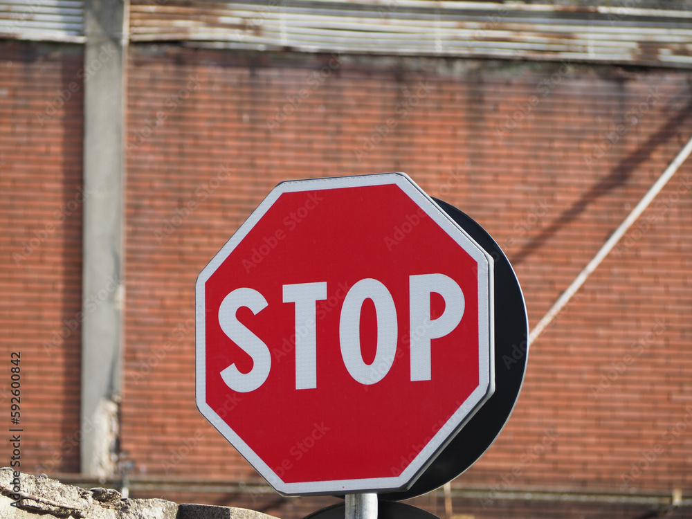 stop sign over blurred background stop sign over blurred background