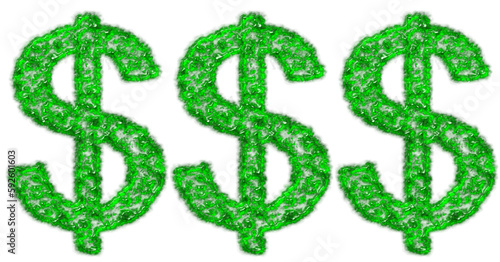 Abstract vector illustration of a dollar sign made of glass
