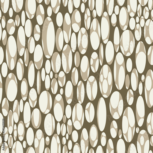 seamless vector pattern in gray-green shades of shapes of various oval shapes for printing on fabrics, packaging, covers and for interior design