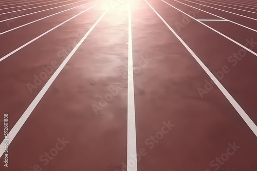 Running track in stadium background. Generative AI