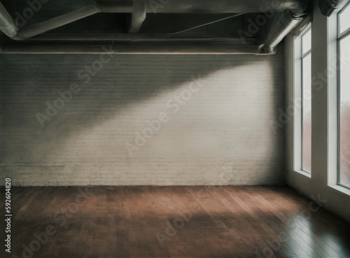 Empty warehouse wall or commercial area, industrial background photo