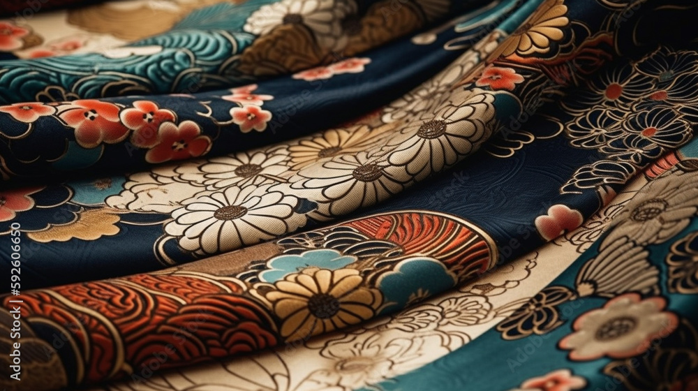 traditional Japanese patterned fabric traditional Japanese patterned fabric