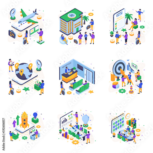 Pack of Business and Holidays Illustrations Vectors