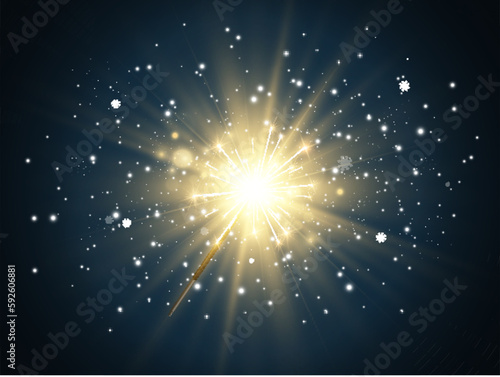Vector illustration of sparklers on a transparent background.
