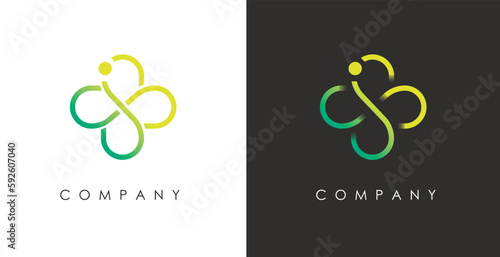 S Flower Сlover Logo Template