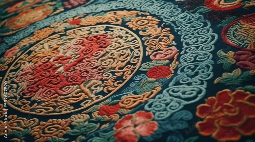 traditional chinese patterned fabric.