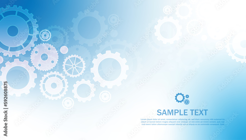 Abstract futuristic Cog Gear Wheel with arrows on  blue color background. with Vector illustration gear wheel, Hi-tech digital technology and engineering, digital telecom technology concept.