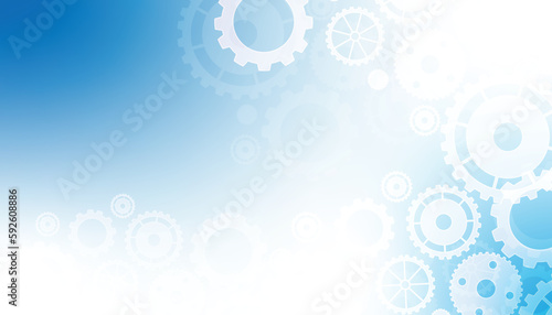 Abstract futuristic Cog Gear Wheel with arrows on  blue color background. with Vector illustration gear wheel, Hi-tech digital technology and engineering, digital telecom technology concept.
