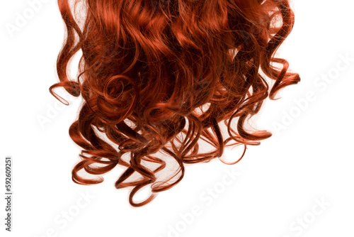 Red hair isolated on a white background.