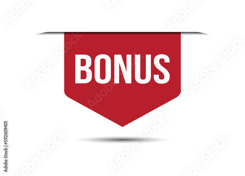 bonus red vector banner illustration isolated on white background
