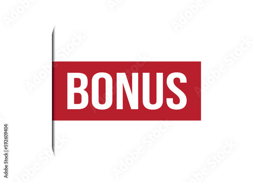 bonus red vector banner illustration isolated on white background