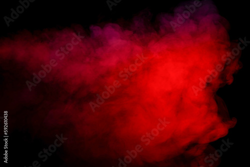 Orange and red steam on a black background.