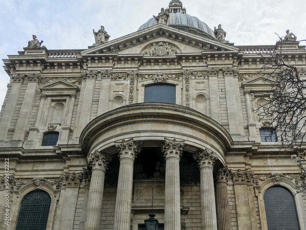 Beautiful front facade view of St. Paul's Cathedral