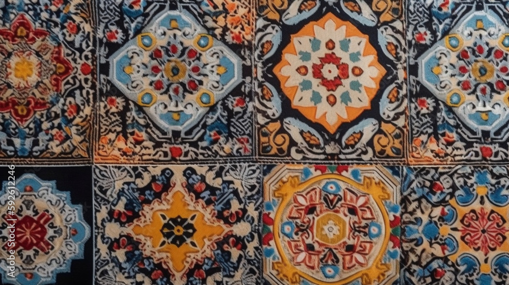 traditional spain patterned fabric Generative AI