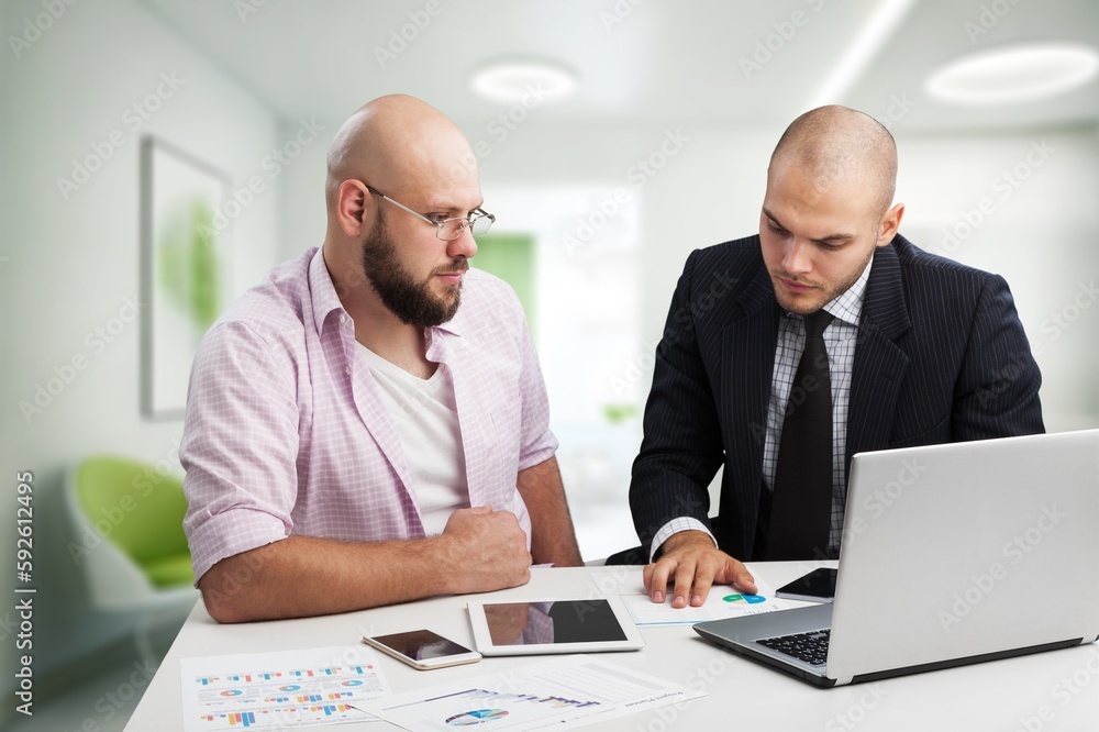 Teamwork meeting, business people work in office Teamwork meeting, business people work in office