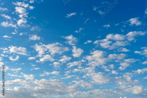 Beautiful view of cloudscape with a blue sky on a sunny day