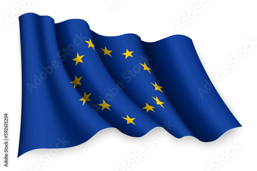 waving flag of European Union