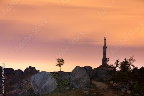 Wallpaper Mural Old monument on the mountain overlooking the scenic sunset Torontodigital.ca