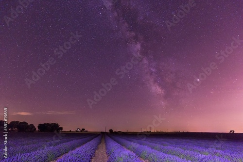 Beautiful night landscape with the Milky Way