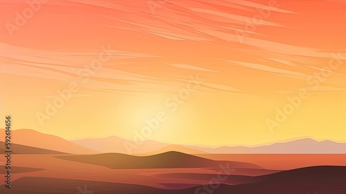 An abstract sunset sky background with warm hues of orange, pink, and purple, creating a peaceful and serene atmosphere. Generated by AI.