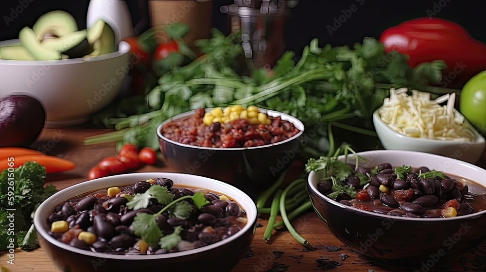 Add some spice to your dinner with this delicious and filling spicy black bean chili. Perfect for a weeknight dinner or a cozy weekend meal. Generated by AI.