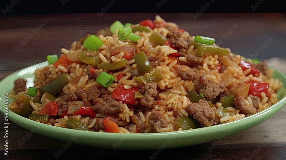 Embrace the warmth and spice of Spicy Cajun dirty rice, cooked with a Southern style flair and showcased in a high-quality 720p cooking video. Generated by AI. Embrace the warmth and spice of Spicy Cajun dirty rice, cooked with a Southern style flair and showcased in a high-quality 720p cooking video. Generated by AI.