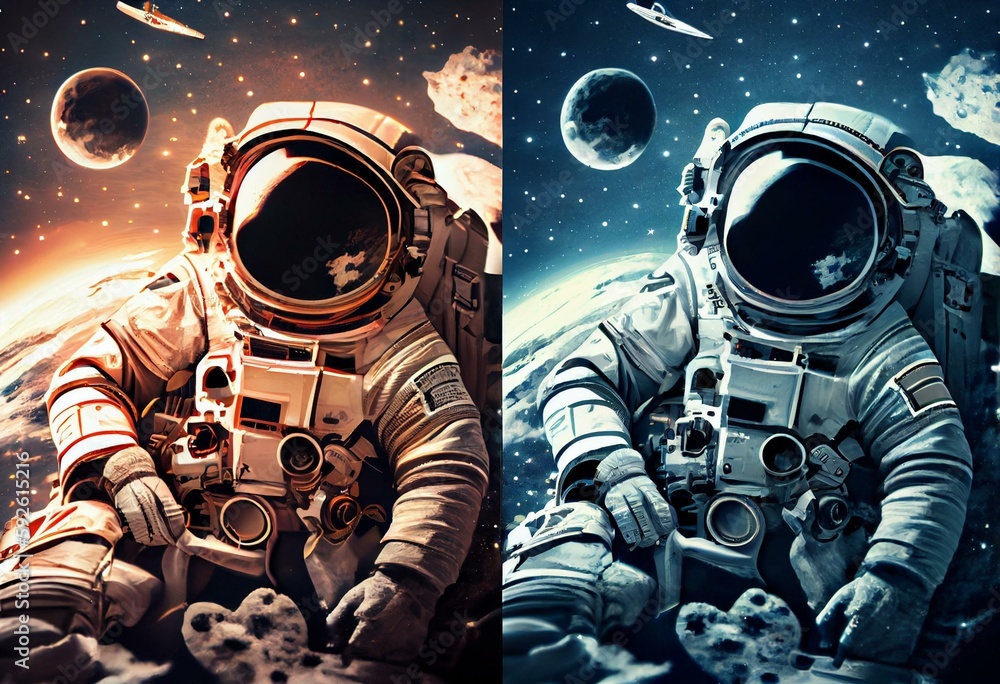Space exploration themed find the ten differences picture puzzle and ...