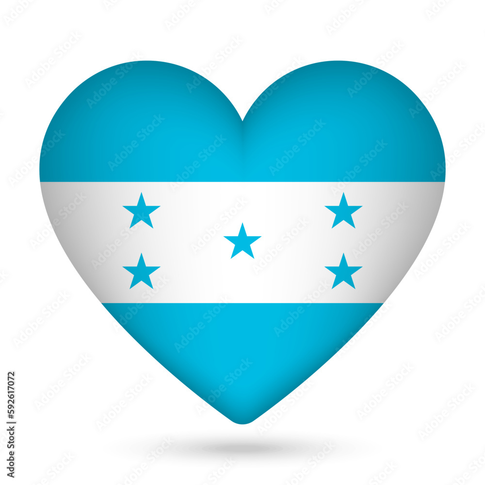 Honduras flag in heart shape. Vector illustration. Honduras flag in heart shape. Vector illustration.