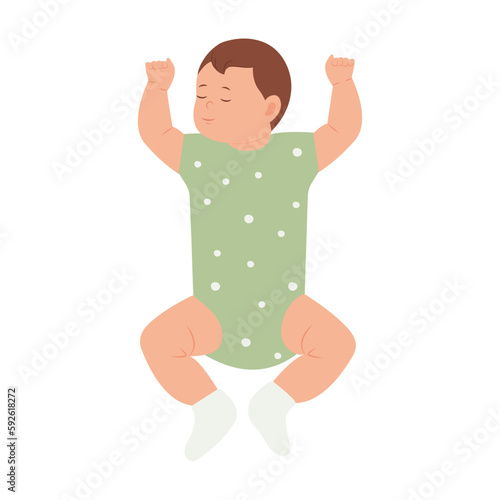 BBaby sleeping. Concept of newborn comfort sleep. Vector illustration isolated