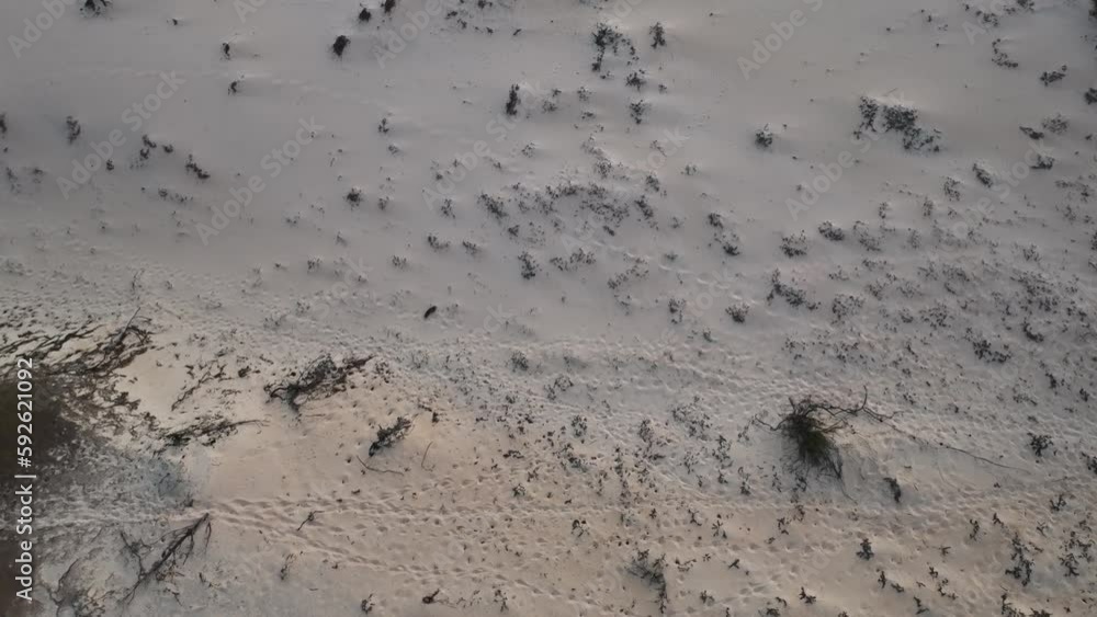 From the ground to the sky a copter's journey above sand dunes