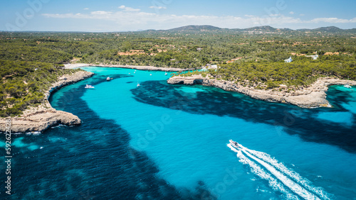 Obraz na płótnie Crystal water bay in Mallorca, Spain. w salonie