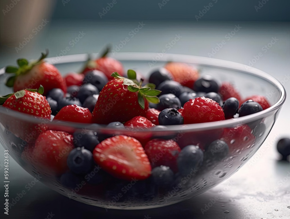 Fresh Strawberries in Bowl with Blurry Background. Fresh Strawberries in Bowl with Blurry Background.
