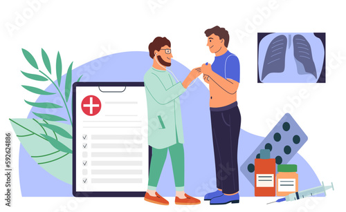 Medical Checkup Composition Illustration