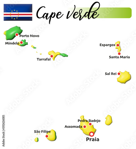 Kap Verde, Fläche und Flagge