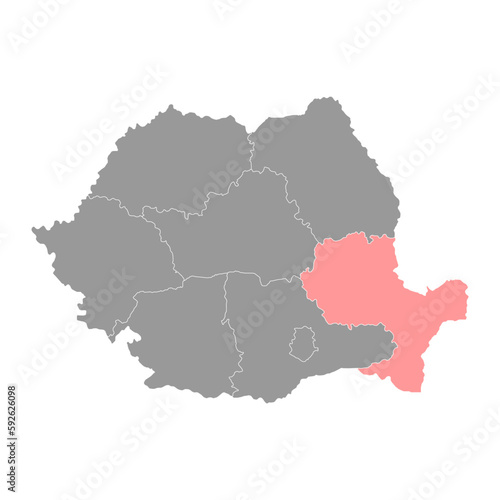 Sud Est development region map  region of Romania. Vector illustration.