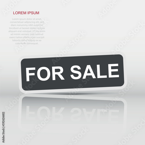 For sale icon in flat style. Sell illustration pictogram. Market sign business concept.