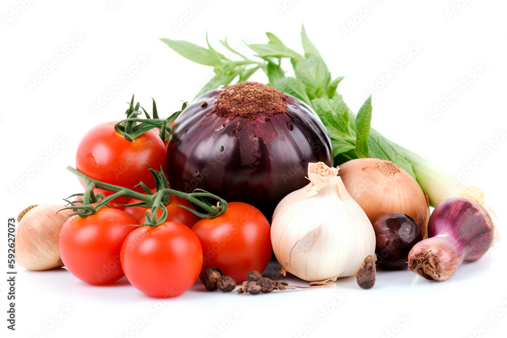 vegetables isolated on white