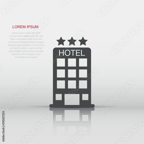 Wallpaper Mural Vector hotel icon in flat style. Tower sign illustration pictogram. Hotel apartment business concept. Torontodigital.ca