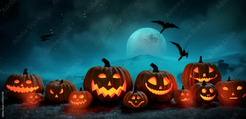 Spooky Halloween Background. Illustration AI Generative. Spooky Halloween Background. Illustration AI Generative.