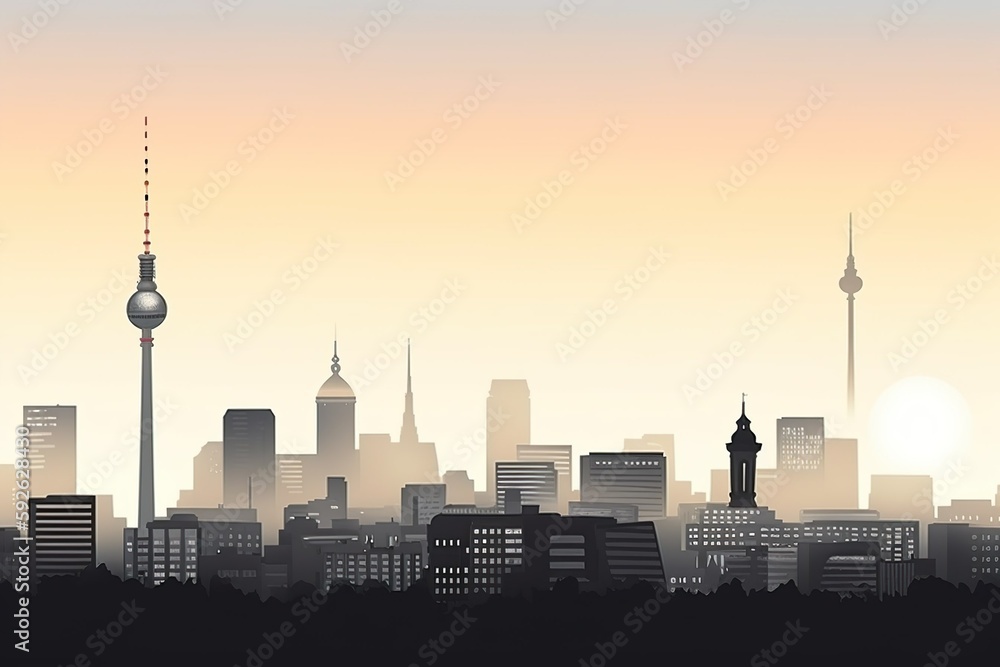 Skyline of Berlin at Sunrise Skyline of Berlin at Sunrise