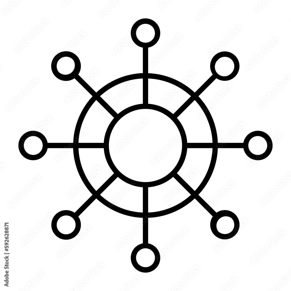 Ship Wheel Thin Line Icon Ship Wheel Thin Line Icon