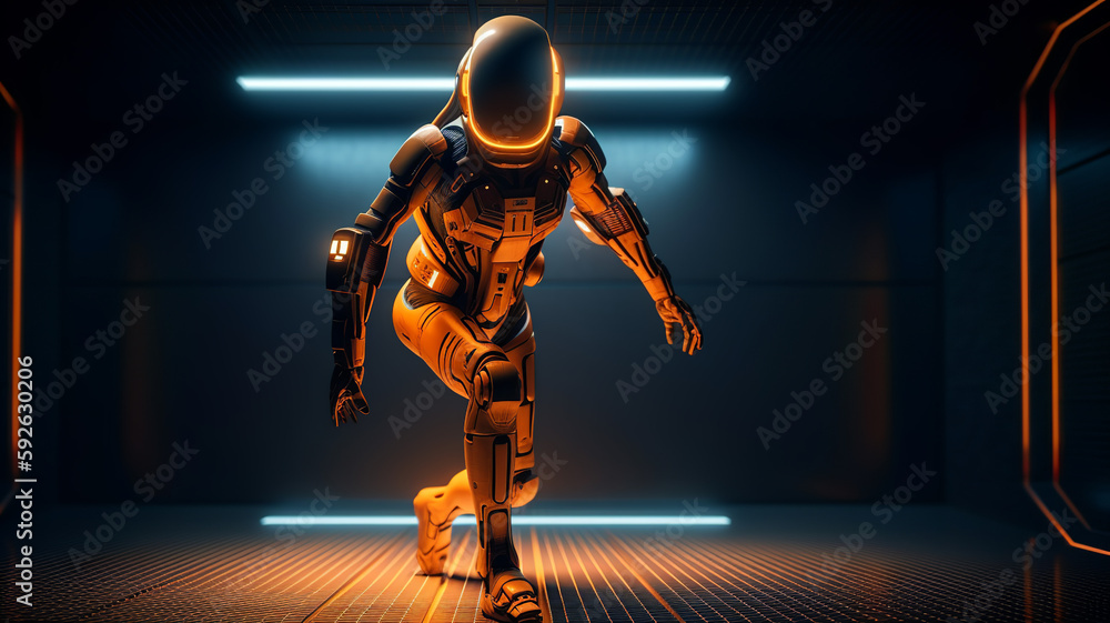 An astronaut on the Mars space station, Generative AI An astronaut on the Mars space station, Generative AI