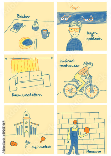 Sechs Handwerksberufe, die das Leben lebenswert machen: Bäcker, Raumausstatter, Augenoptiker, Maurer und Steinmetz